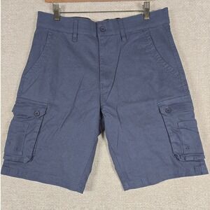 Stanley Workwear Mens 32W Cargo Shorts Blue Relaxed Straight Fit Stretch NEW